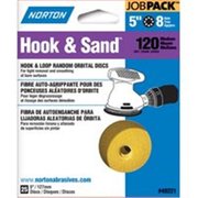 NORTON CO Norton 49221 5 In. Hook & Sand Disc 8 Hole 120 Grit 3308889